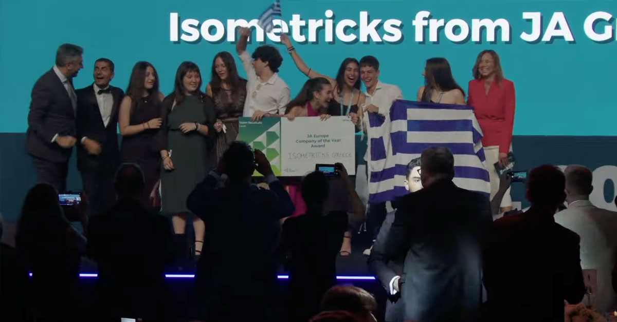 JA GREECE – Ιστορικός θρίαμβος: H Ελλάδα στην κορυφή της Ευρώπης για 2η συνεχόμενη χρονιά – Η «Isometricks» καλύτερη μαθητική «start up» της Ευρώπης 2023! 